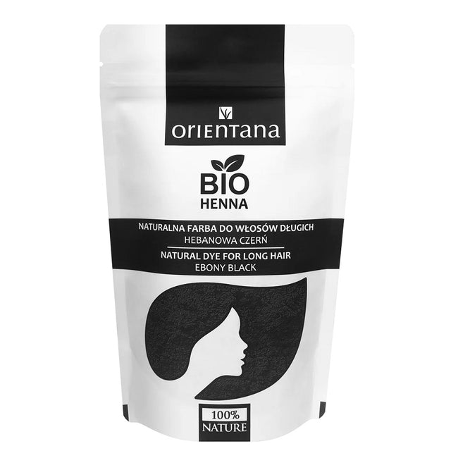 ORIENTANA Bio Henna naturalna farba do włosów długich Hebanowa Czerń 100g