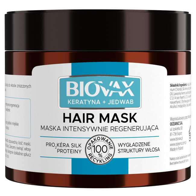 BIOVAX Keratyna + Jedwab regenerująca maska do włosów 250ml