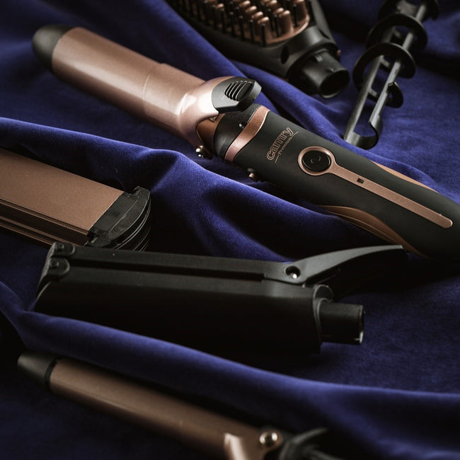 Camry Hair Styler zestaw do stylizacji włosów 5in1 1200W płytka falująca 3D + lokówka 32mm + lokówka 19mm + szczotka prostująca + płytki karbujące Zig-Zag