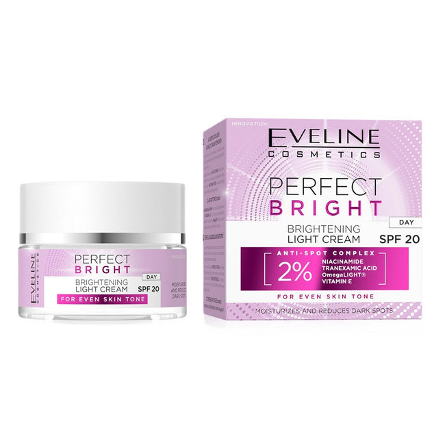 Eveline Cosmetics Perfect Bright rozjaśniający lekki krem na dzień SPF20 50ml