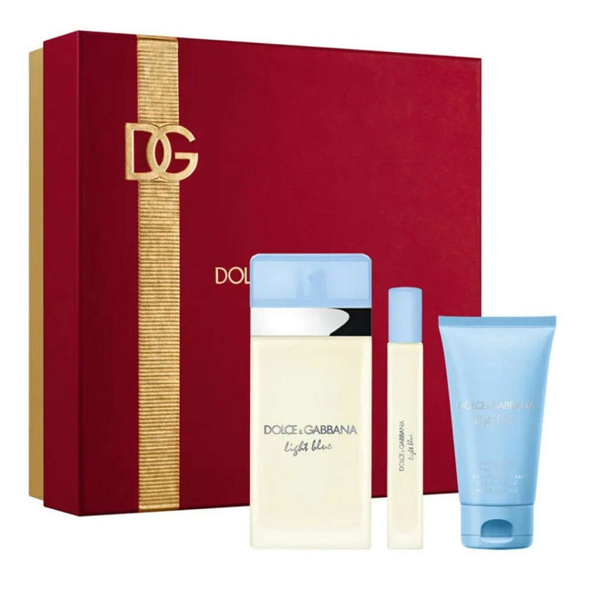 Dolce & Gabbana Light Blue Women zestaw woda toaletowa spray 100ml + krem do ciała 50ml + woda toaletowa 10ml
