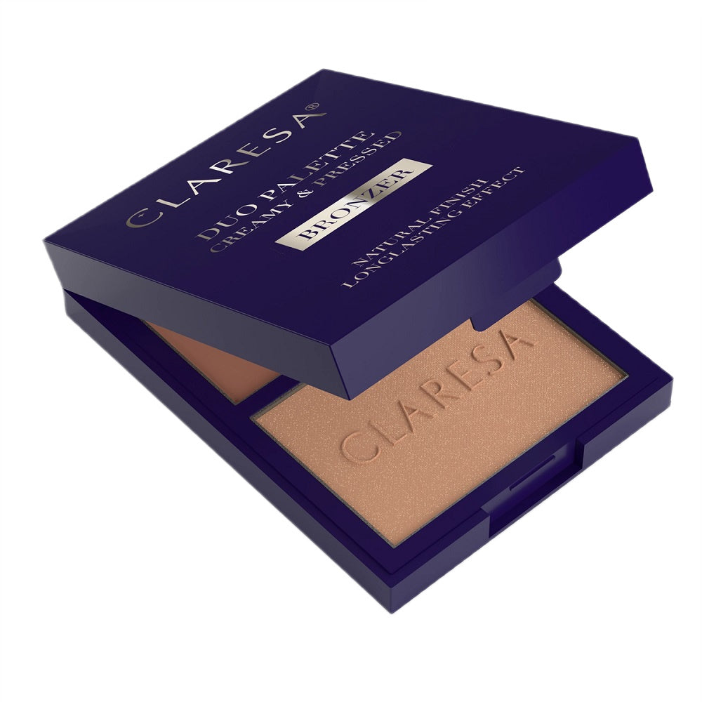 Палетка для контуринга лица Claresa Duo Palette Creamy & Pressed кремово-пудровая, 02 Sun Tropez, 8,5 г