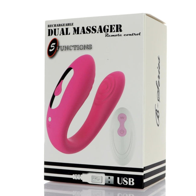 B-Series Magic Dual Vibrator podwójny masażer dla par z pilotem Pink