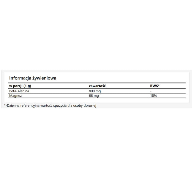 MZ Beta-Alanine suplement diety bezsmakowy 300g