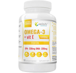 WISH Pharmaceutical Omega-3 1000mg + Vit E suplement diety 90 kapsułek miękkich