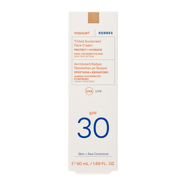 Korres Yoghurt Tinted Sunscreen Face Cream koloryzujący krem ochronny do twarzy SPF30 Nude 50ml