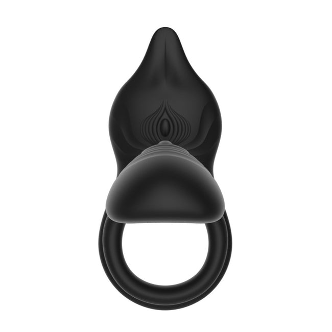 B-Series Magic Double Vibrating Ring wibrujący pierścień na penisa z pilotem Black