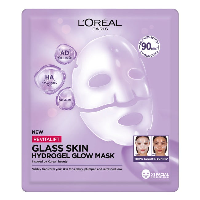 L'Oreal Paris Revitalift Filler Glass Skin rozświetlająco-nawilżająca maska hydrożelowa 25g