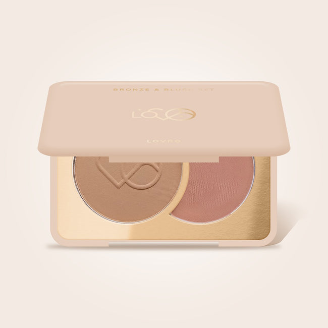 LOVRO Bronze & Blush Set prasowany bronzer i róż do modelowania twarzy