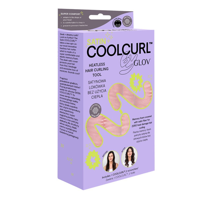 Glov Satin CoolCurl innowacyjna lokówka do kręcenia włosów bez użycia ciepła + frotki 2szt Pink