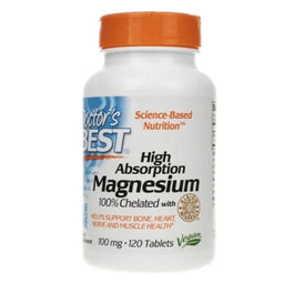 Doctor's Best High Absorption Magnesium 200mg suplement diety 120 tabletek