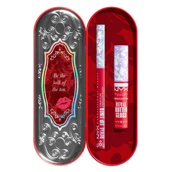 NYX Professional MakeUp Bridgerton Royal Treasures 2-Piece Lip Kit zestaw błyszczyk i konturówka