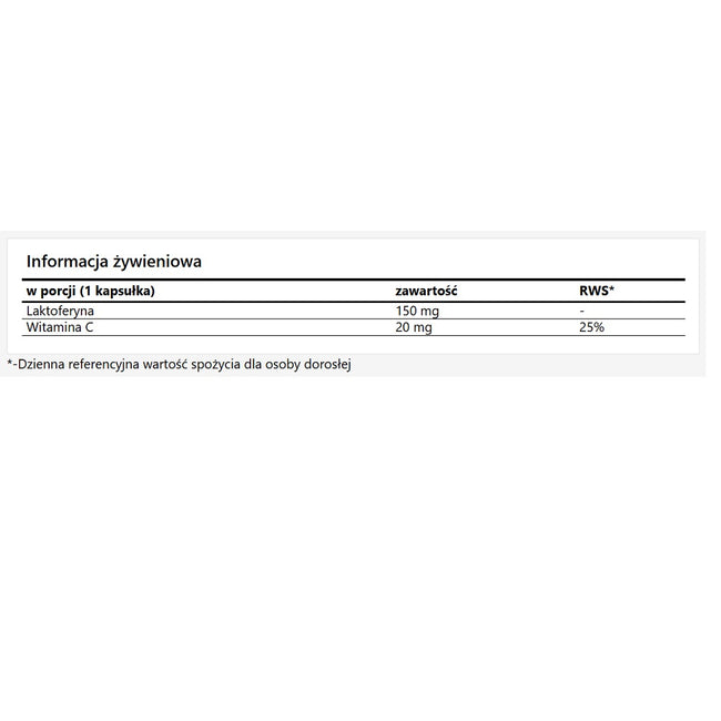 LifeBloom Laktoferyna 150mg suplement diety 60 kapsułek