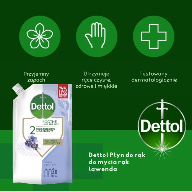 Dettol Kojące mydło do rąk w płynie kwiaty lawendy i fiołka 500ml