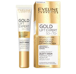 Eveline Cosmetics Gold Lift Expert luksusowy złoty krem napinający kontur oczu i ust 50+/70+ 15ml