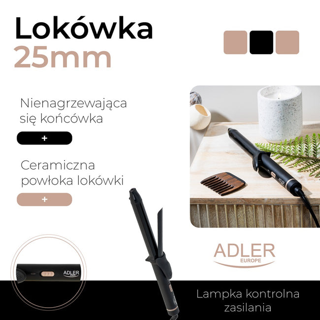 Adler Lokówka 25mm AD 2115 Czarna