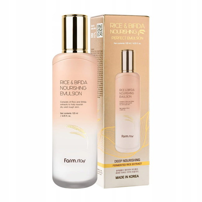 FarmStay Rice & Bifida Nourishing Emulsion odżywcza emulsja do twarzy z ryżem i fermentami 120ml