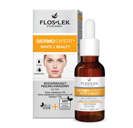 Floslek Dermo Expert White & Beauty rozjaśniający peeling kwasowy na noc 30ml