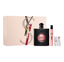 Yves Saint Laurent Black Opium zestaw woda perfumowana spray 90ml + miniatura wody perfumowanej 10ml + Loveshine pomadka do ust 44