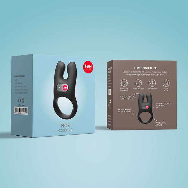 FUN FACTORY Nos Vibrating Cock Ring wibrujący pierścień erekcyjny czarny