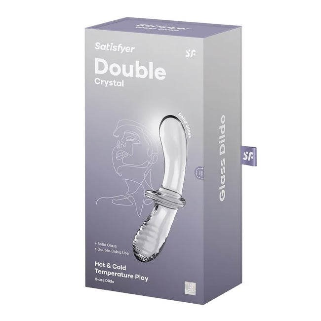 Satisfyer Double Crystal dildo szklane Transparent