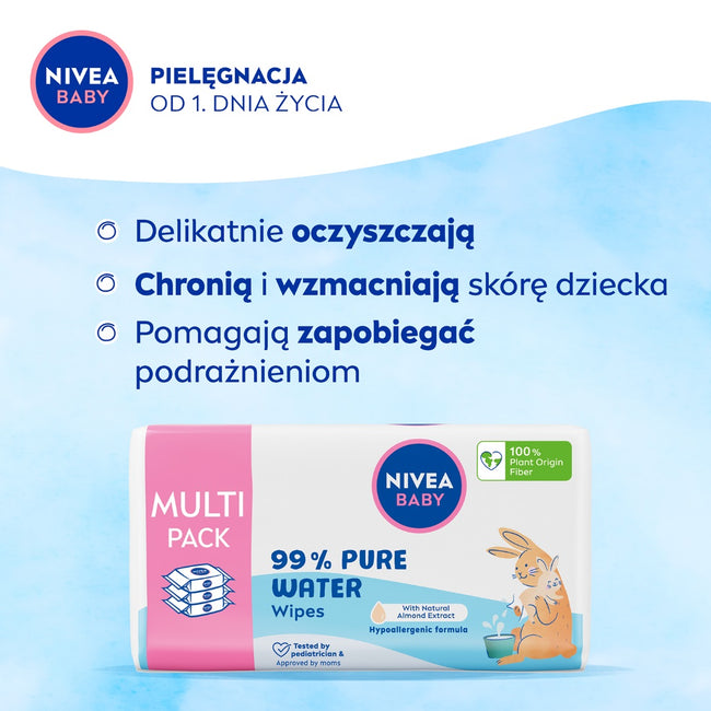 Nivea Baby chusteczki biodegradowalne 99% Pure Water 3x57szt