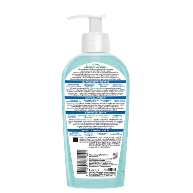 MIXA Oczyszczający żel do mycia twarzy przeciw niedoskonałościom 200ml