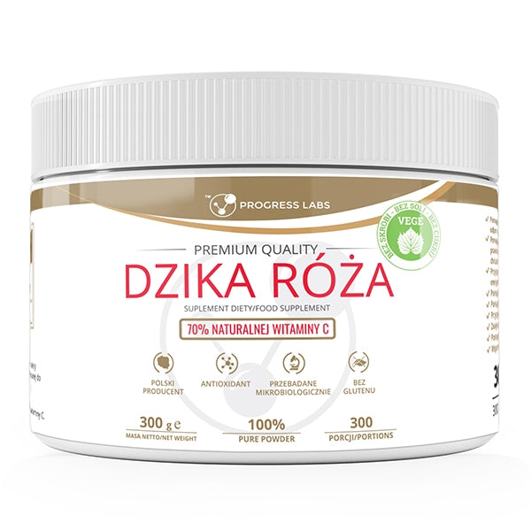 Progress Labs Dzika Róża 70% naturalnej witaminy C suplement diety w proszku 300g