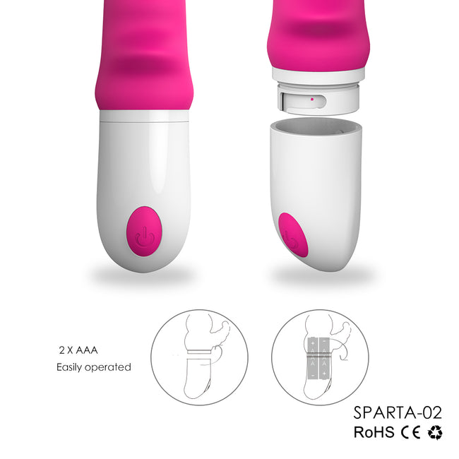 S-HANDE Sparta II wibrator z 9 trybami wibracji Red Rose