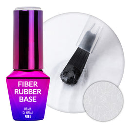 MollyLac Fiber Rubber Base baza kauczukowa z włóknami do manicure i pedicure Clear 10g