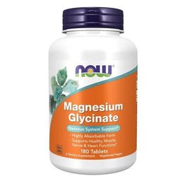Now Foods Magnesium Glycinate 400mg cytrynian magnezu suplement diety 180 tabletek