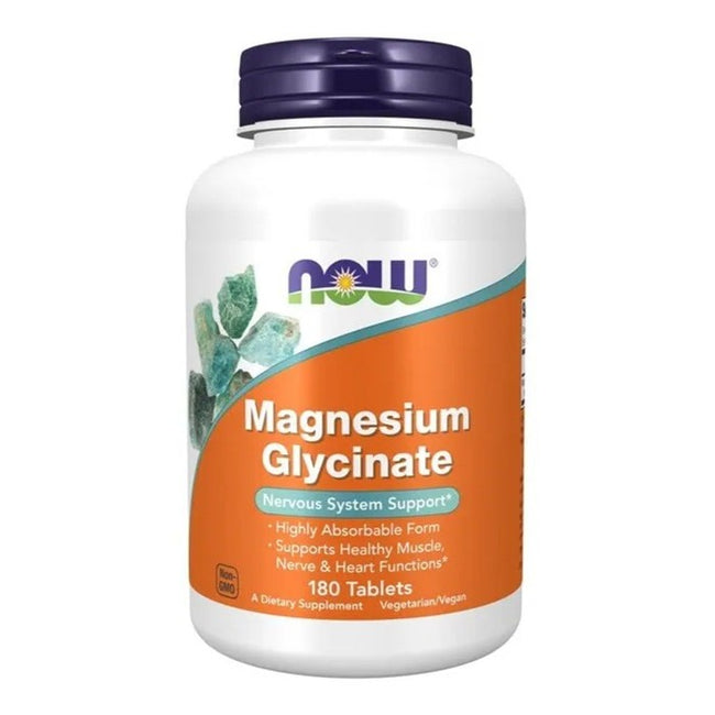 Now Foods Magnesium Glycinate 400mg cytrynian magnezu suplement diety 180 tabletek