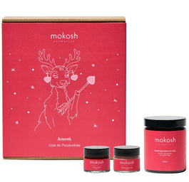 Mokosh Amorek Usta do Pocałunków zestaw balsam do ust 15ml + peeling  do ust 15ml + nawilżający balsam do ciała 180ml