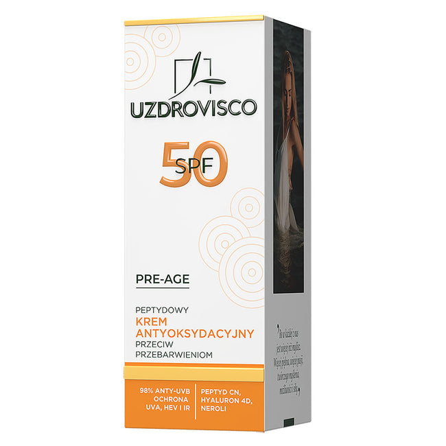 UZDROVISCO Pre-Age SPF 50 peptydowy krem antyoksydacyjny przeciw przebarwieniom 50ml