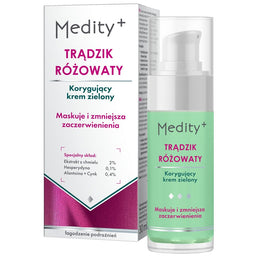 Medity+ Trądzik Różowaty korygujący krem zielony 30ml