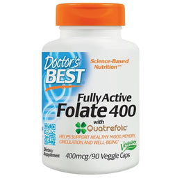 Doctor's Best Fully Active Folate 400 with Quatrefolic suplement diety 90 vege kapsułek