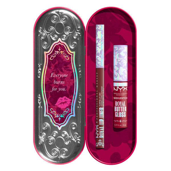 NYX Professional MakeUp Bridgerton Royal Treasures 2-Piece Lip Kit zestaw błyszczyk i konturówka