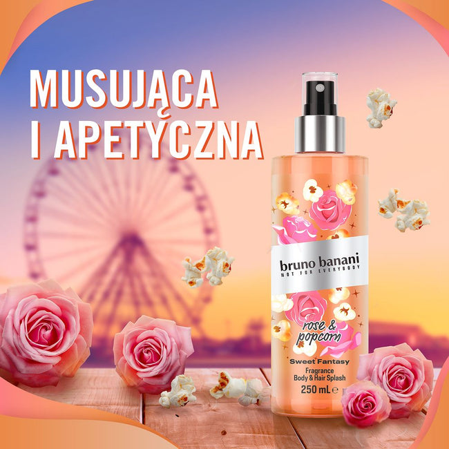 Bruno Banani Sweet Fantasy Rose & Popcorn mgiełka do ciała i włosów 250ml