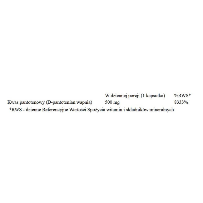 Now Foods Pantothenic Acid 500mg suplement diety 100 kapsułek