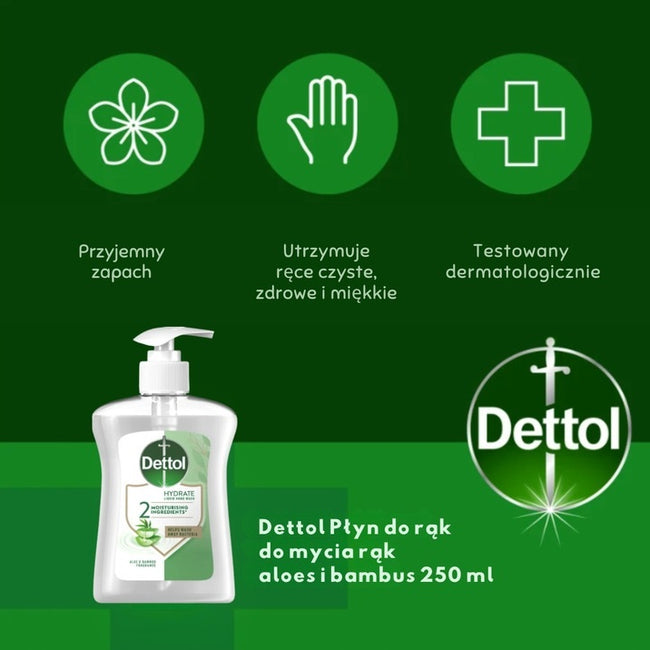Dettol Mydło do rąk w płynie aloes i bambus 250ml