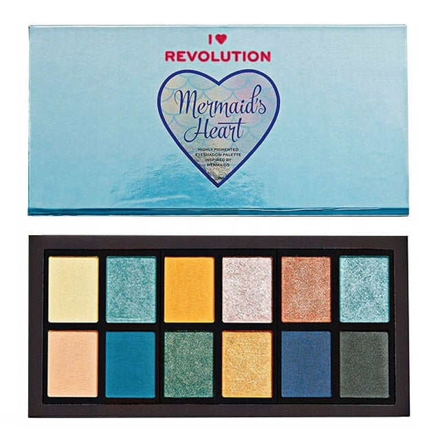 Makeup Revolution I Heart Revolution Highly Pigmented Eyeshadow Palette paleta cieni do powiek Mermaid's Heart 9g