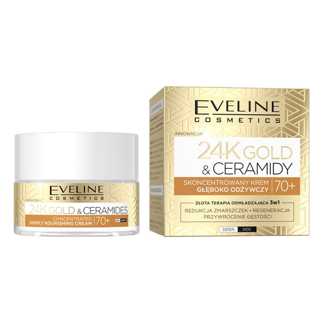 Eveline Cosmetics 24K Gold&Ceramidy skoncentrowany krem głęboko odżywczy 70+ 50ml