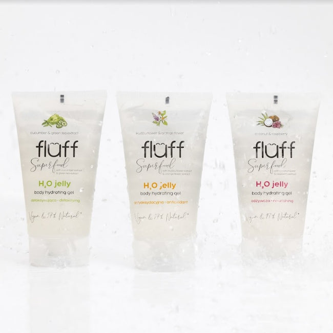 Fluff H2O Jelly Body Hydrating Gel detoksykująca woda żelowa Ogórek i Zielona Herbata 150ml