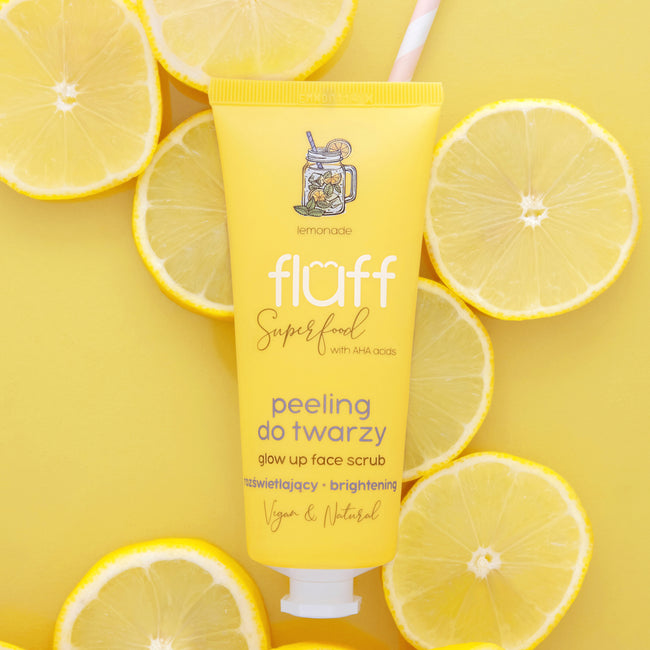 Fluff Glow Up Face Scrub rozświetlający peeling do twarzy Lemoniada 75ml