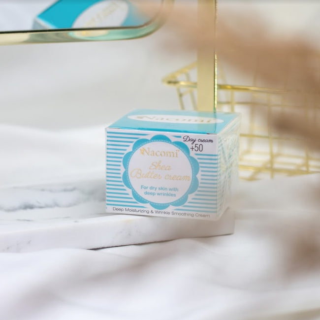 Nacomi Shea Butter Cream krem do twarzy z witaminą E i kwasem hialuronowym 50+ na dzień 50ml