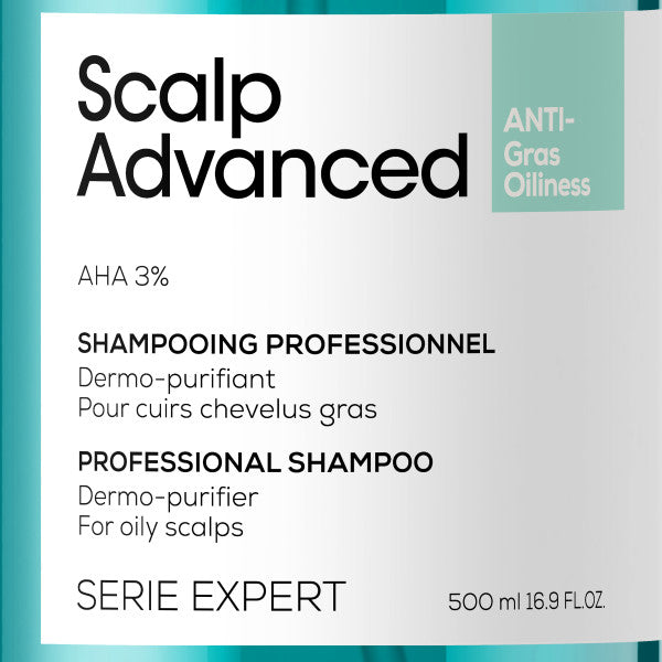 L'Oreal Professionnel Serie Expert Scalp Advanced Shampoo oczyszczający szampon do przetłuszczającej się skóry głowy 500ml