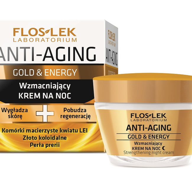 Floslek Anti-Aging Gold & Energy wzmacniający krem na noc 50ml