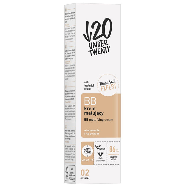 Under Twenty Matujący krem BB 02 Natural 60ml