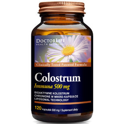 Doctor Life Colostrum Immunab bio-aktywne kolostrum 500mg suplement diety 120 kapsułek
