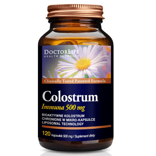 Doctor Life Colostrum Immunab bio-aktywne kolostrum 500mg suplement diety 120 kapsułek